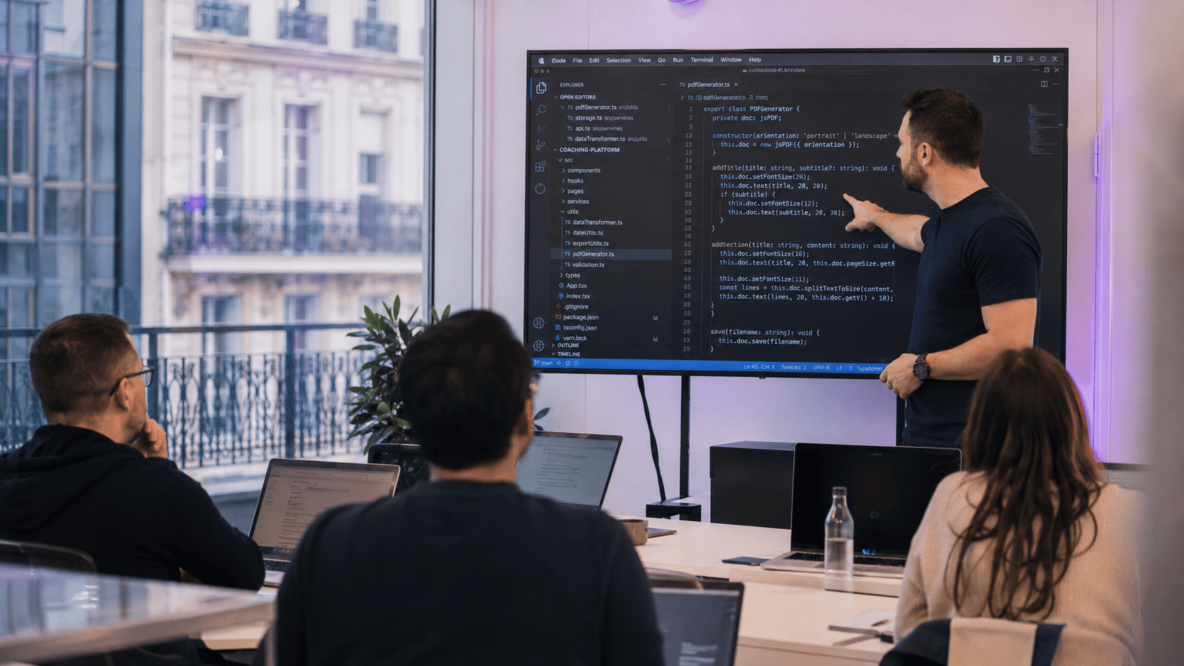 Alexandre Zebboudj animant une session de formation informatique